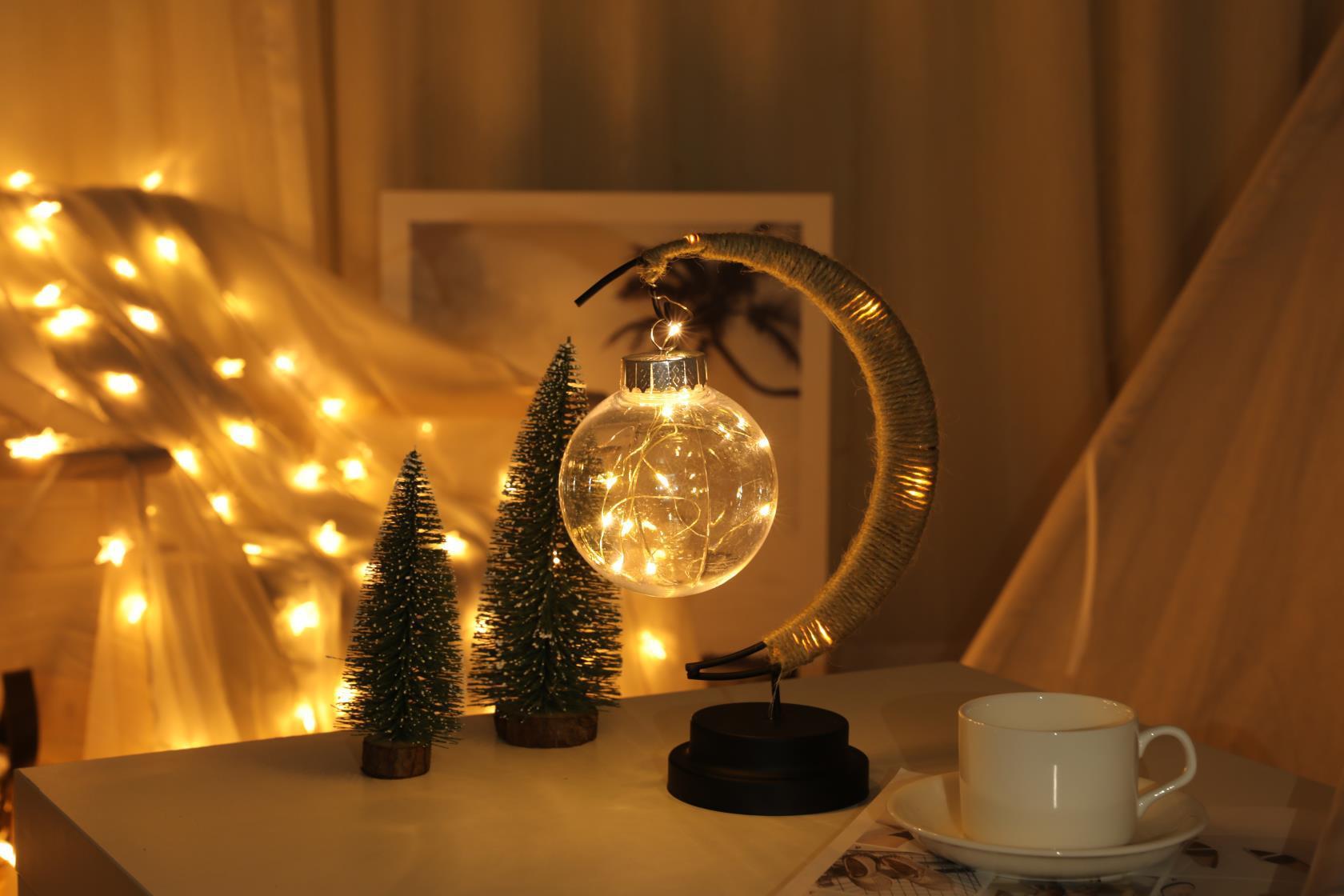 LED lune boule en forme de lampe fille cœur souhaitant boule