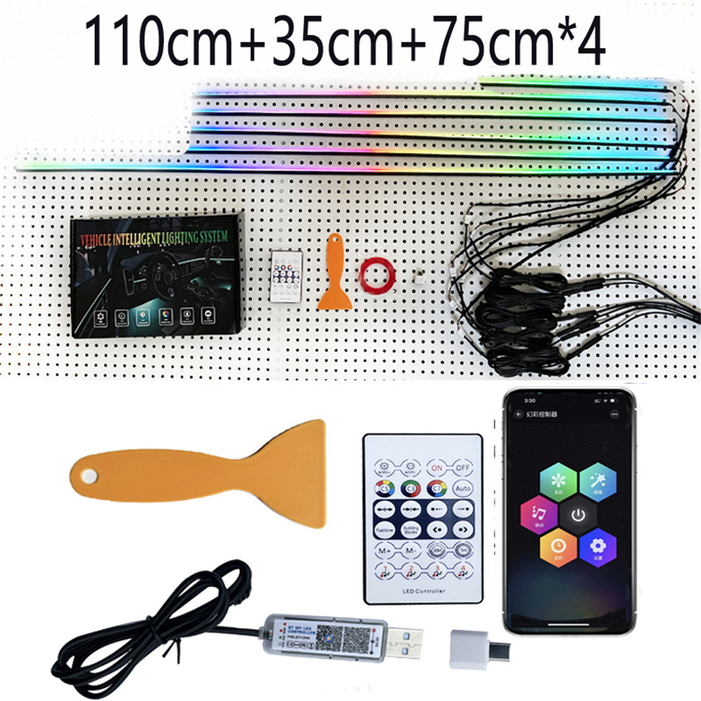Lumière d'ambiance de voiture USB musicale