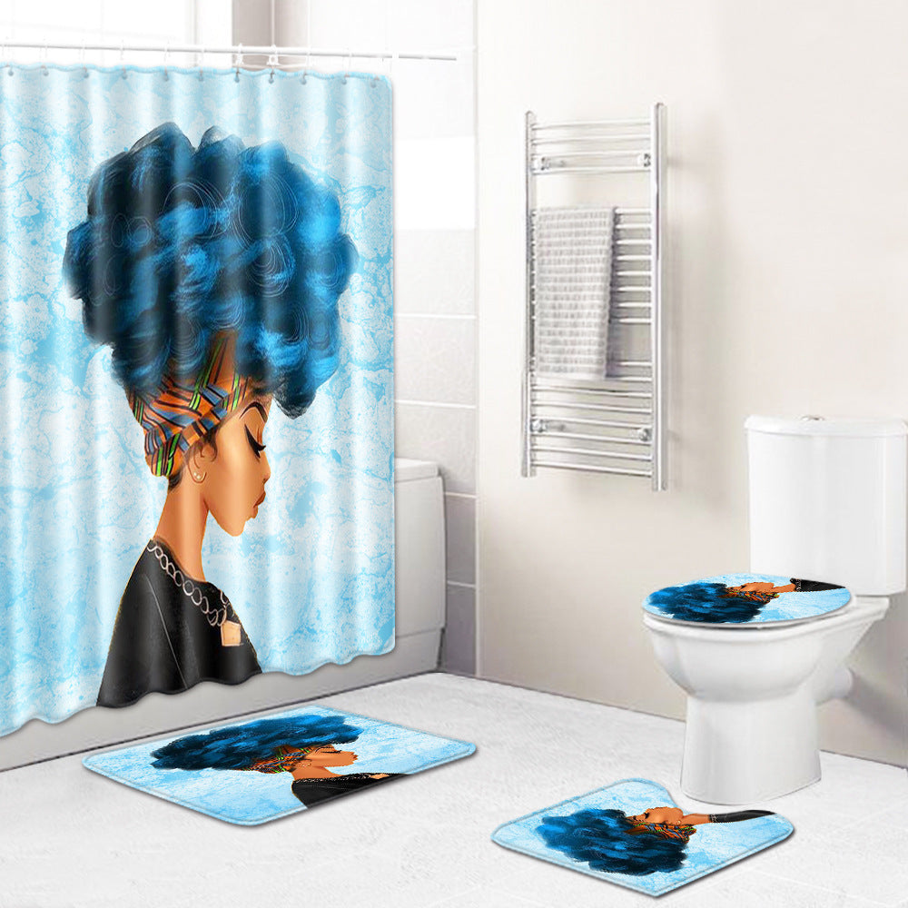 Nouveau rideau de douche créatif pour femmes africaines