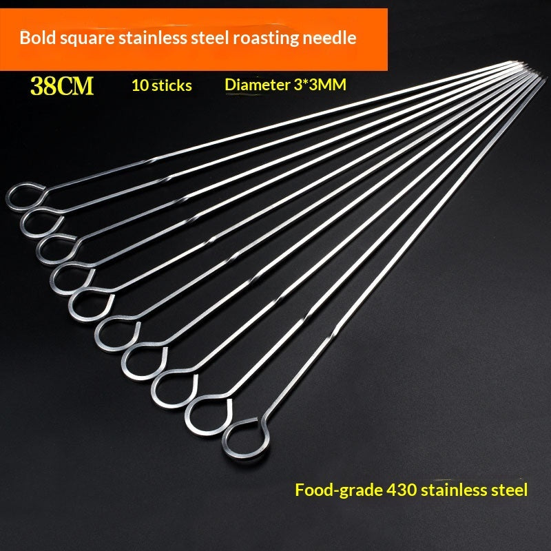 Bold Square Stainless Steel Barbecue Skewers