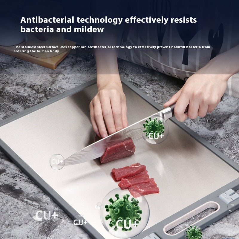 Cutting Board 304 Stainless Steel Chopping Board Kitchen Plastic Cutting Board Sharpening Double-sided Cutting Board