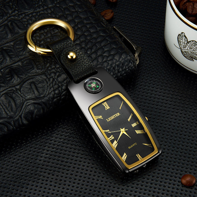Car Keychain Charging Lighter Creative Watch Windproof