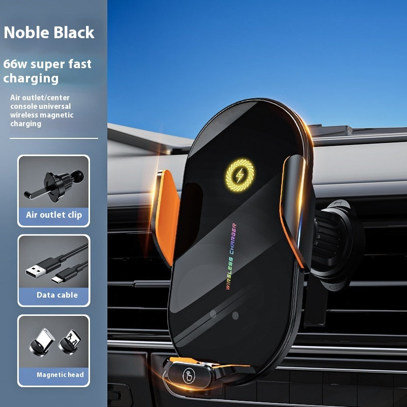 Support de téléphone portable de voiture 66W avec chargeur sans fil et prise électrique sans fil fixe