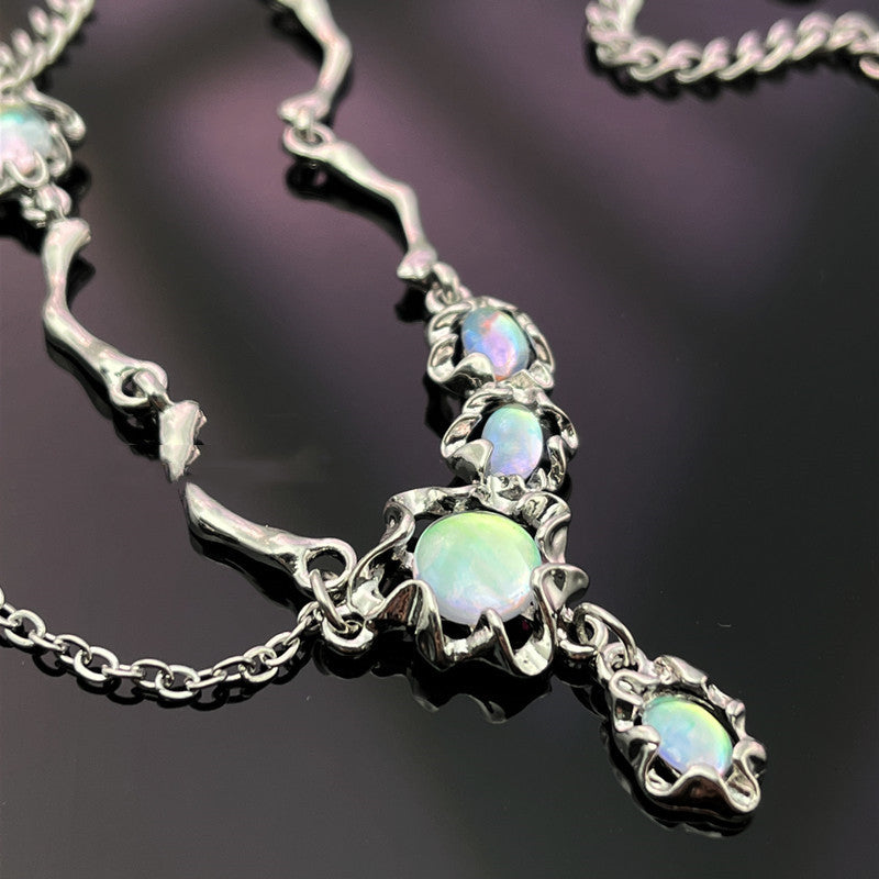 Original Niche Design Drop Moonstone Chain Necklace