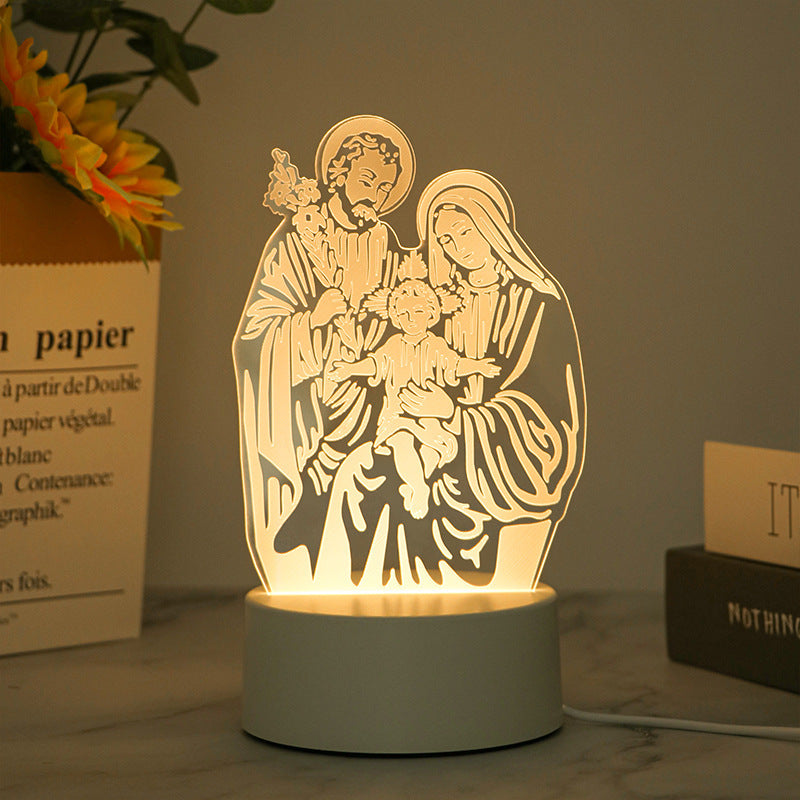 Lampe de Nuit LED Décorative en Acrylique 3D (Petite)