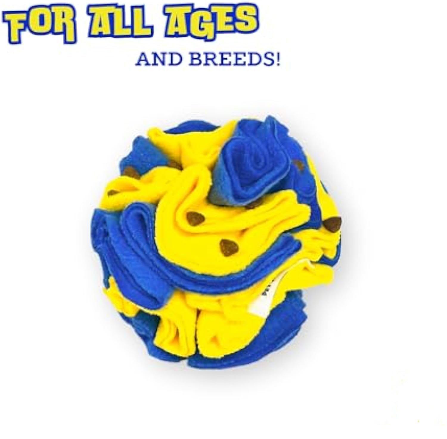 Balle de Puzzle Interactif pour Chien à Fourrager - Jouets d'Enrichissement pour Chien Jaune et Bleu Vifs Jouets de Stimulation Visuelle Optimale pour Chiens Aveugles Balle de Reniflage pour Chiens