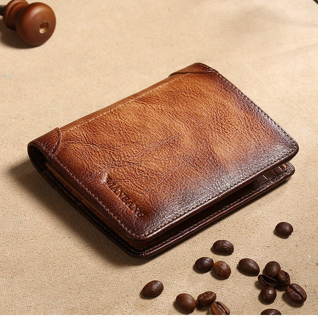 Portefeuille homme en cuir transfrontalier