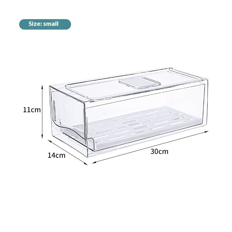 Boîte de rangement pour réfrigérateur de cuisine avec tiroir et bac à légumes