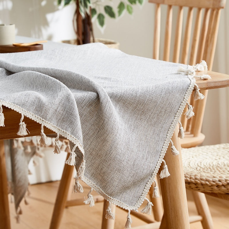 Waterproof And Oil-proof Cotton Linen Fabric Rectangular Modern Minimalist Tablecloth