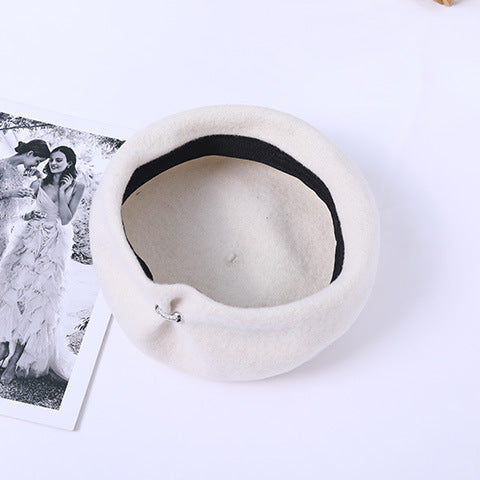 Wool Women's British Vintage All-match Warm Beret Hat