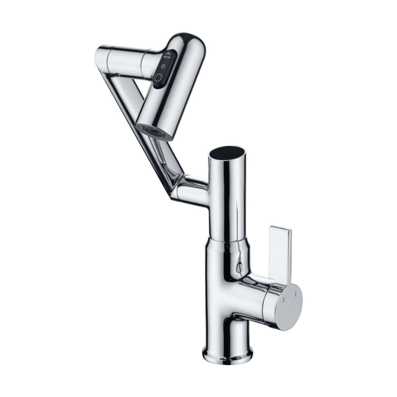 Robinet de lavabo numérique en cuivre chaud et froid pour salle de bain