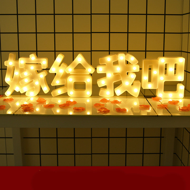 Lettres Lumineuses LED Joyeux Anniversaire Demande en Mariage Décoration