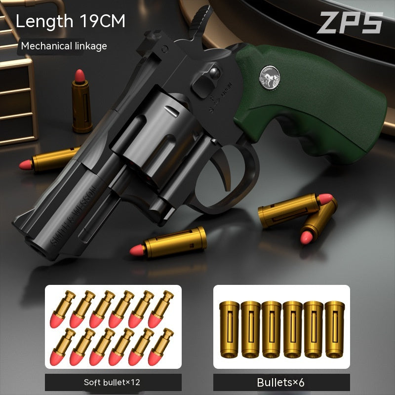 Children's Left-wheel Soft Bullet Gun Continuous Pistol Toy Smashing Gun Simulation Boy