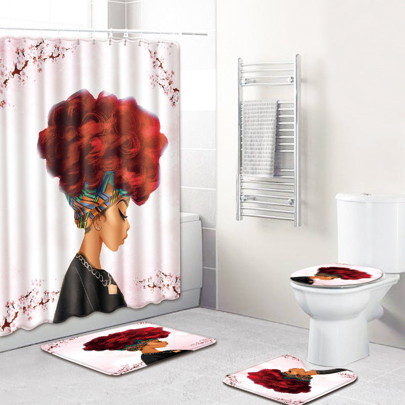 Ensemble tapis et rideau de douche