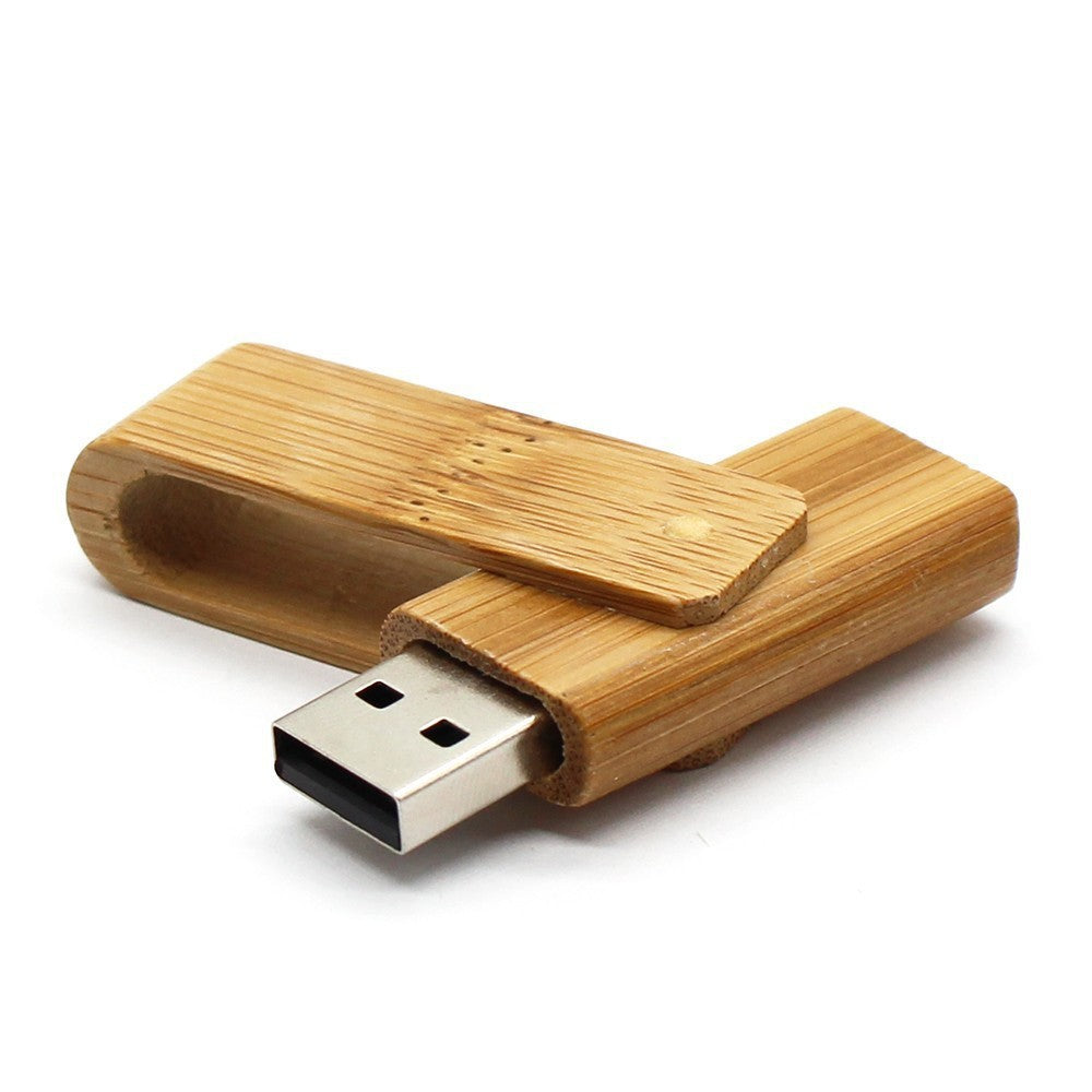 Wooden USB Flash Drive With Rotating Clip