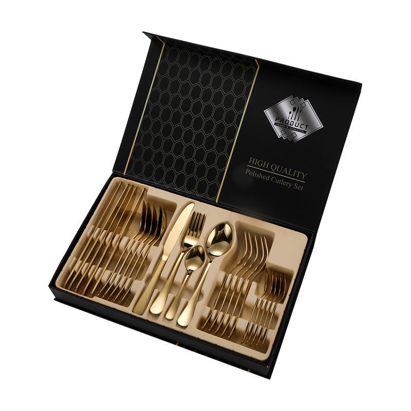 24-piece stainless steel cutlery set