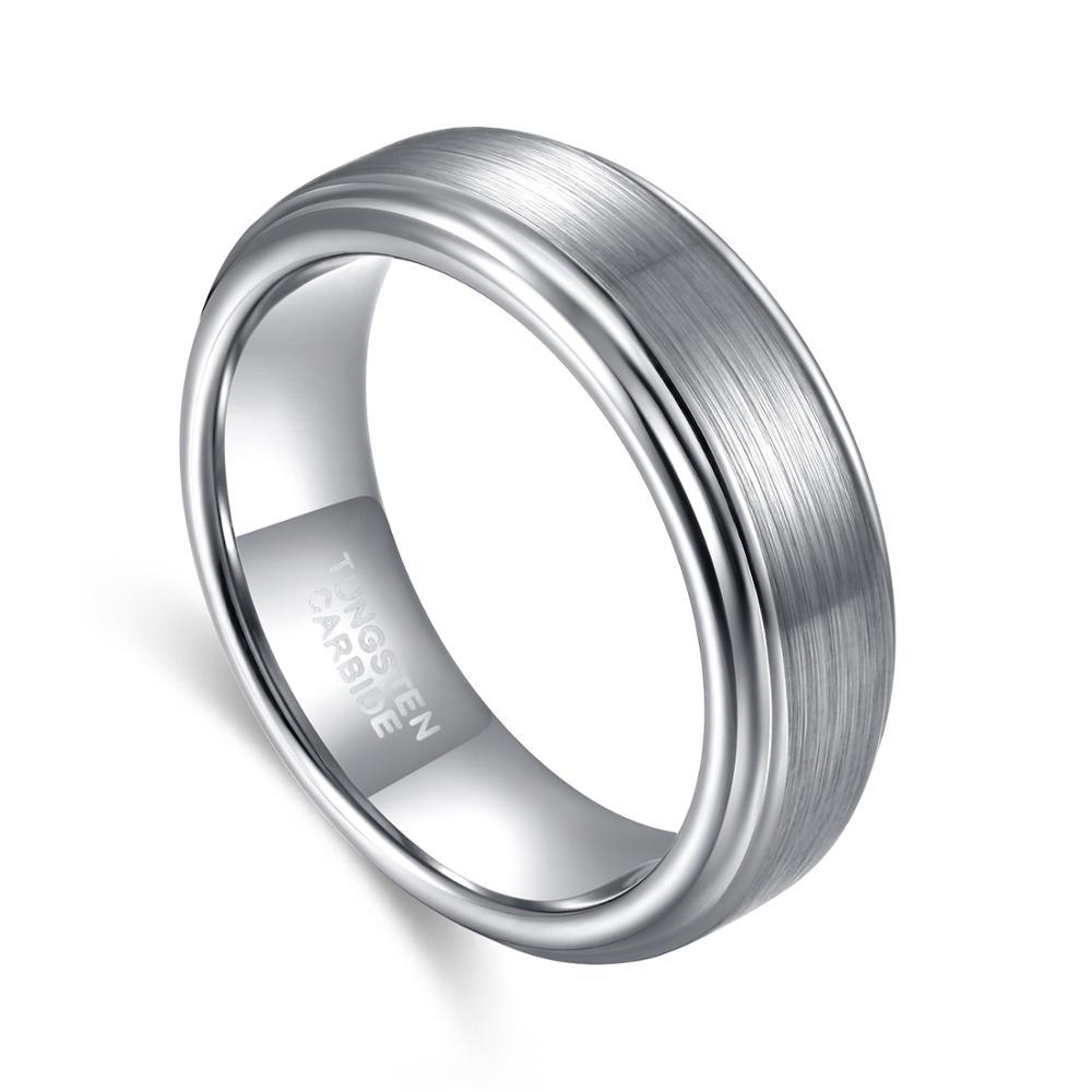 Wide Rasha Steps Tungsten Steel Ring Jewelry