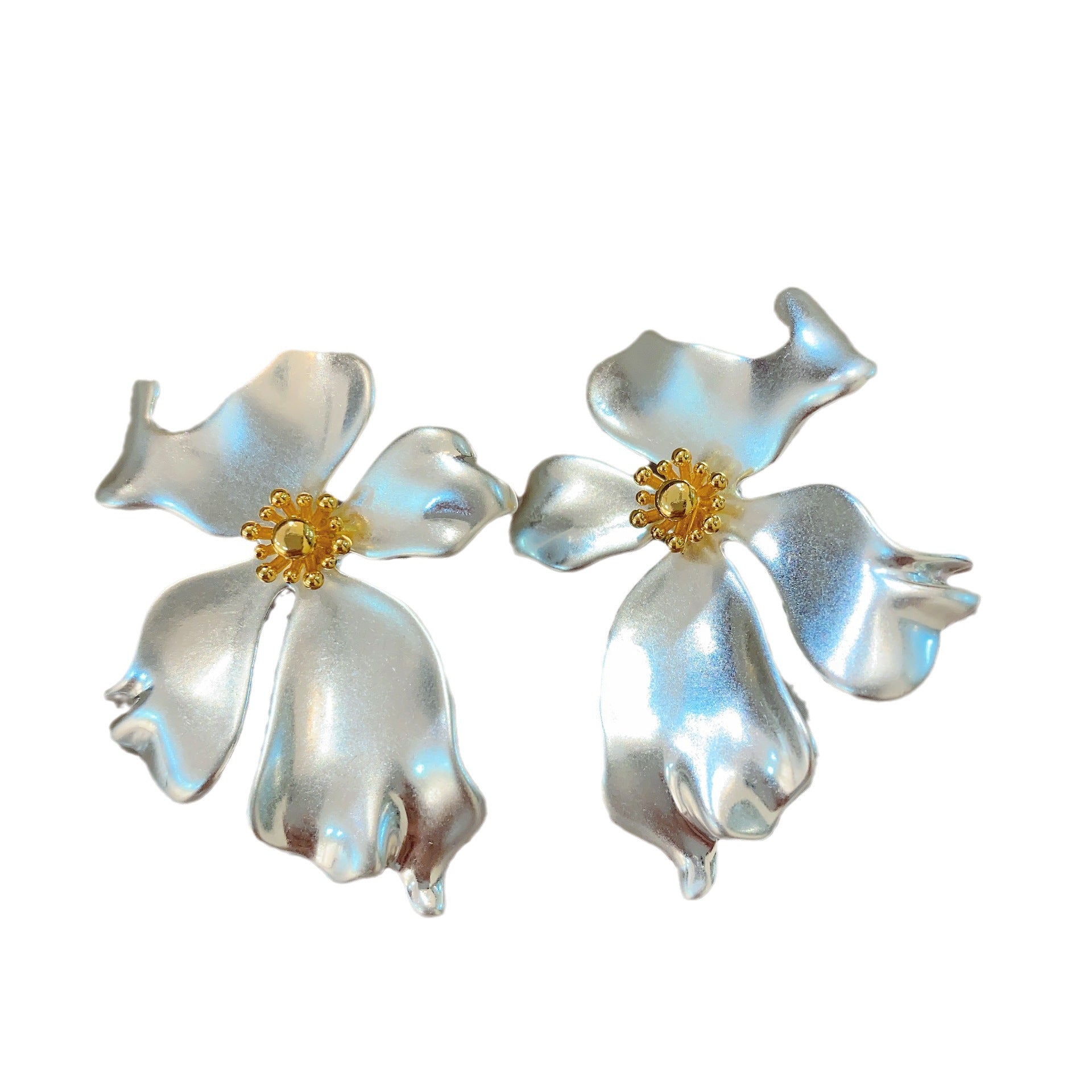 Metal Petals Irregular Generous Earrings