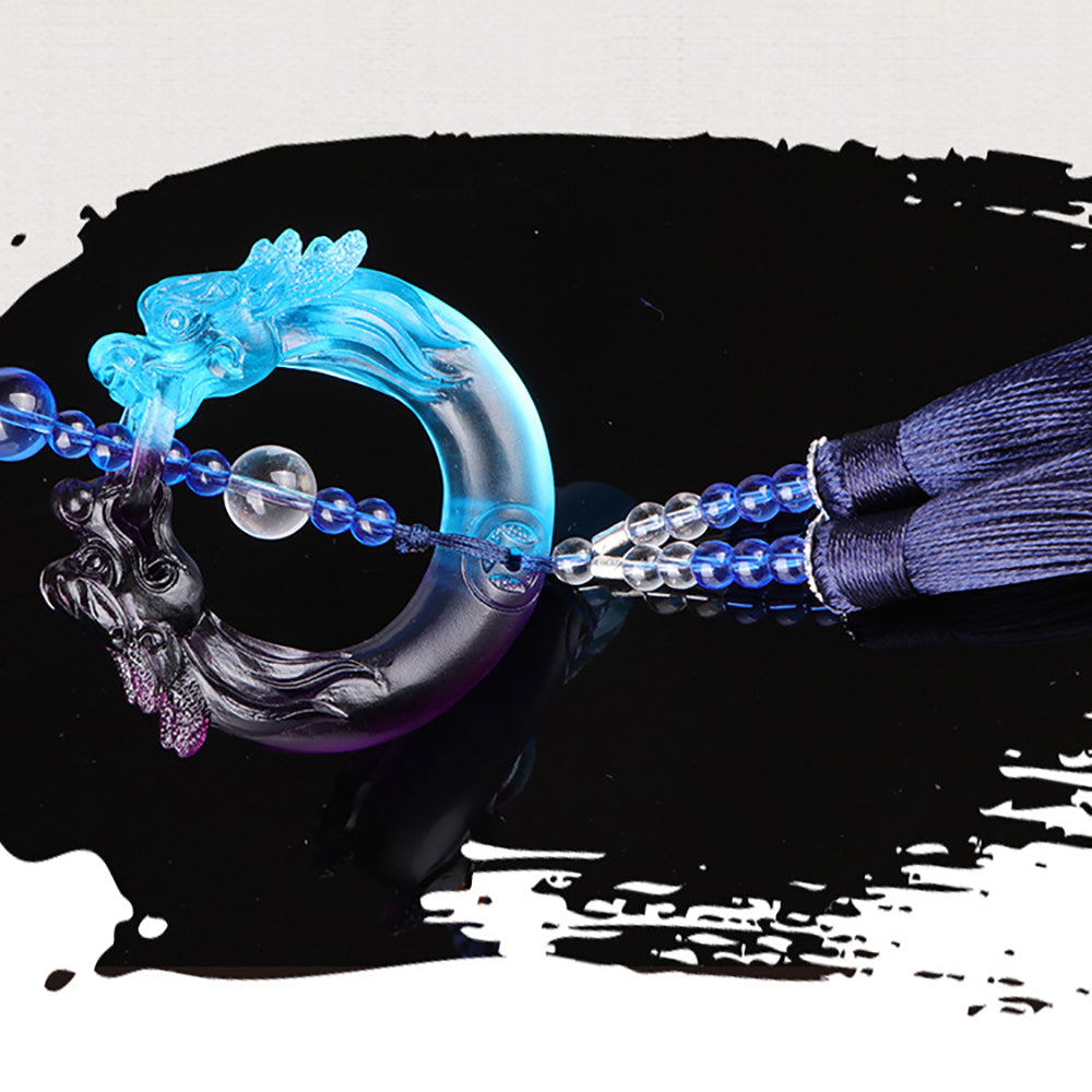 Colored Glaze Interior Tassels Car Pendant Jewelry