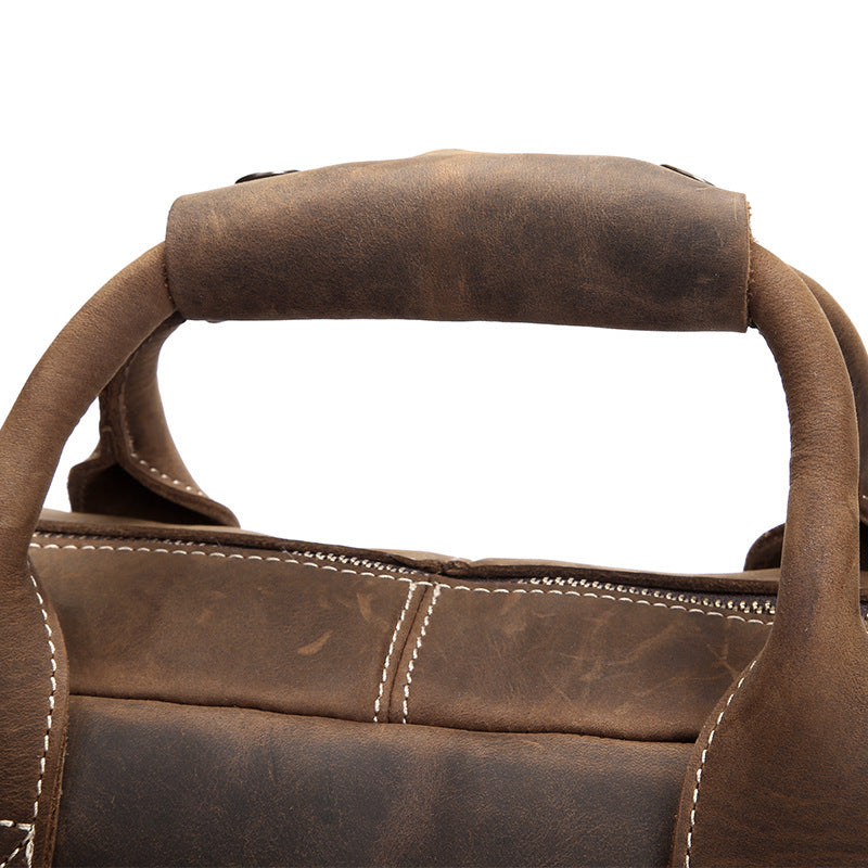 Sac à bandoulière vintage pour homme en cuir Crazy Horse