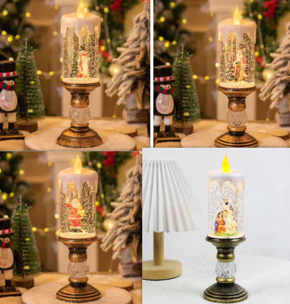 Décorations de Noël Scène lumineuse à bougie