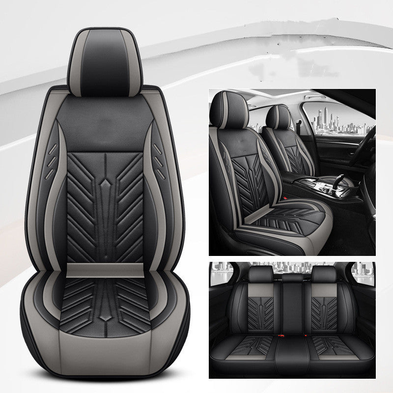 Coussin de siège de voiture tout compris, résistant à l'usure, entièrement en cuir, avec surpiqûres contrastées
