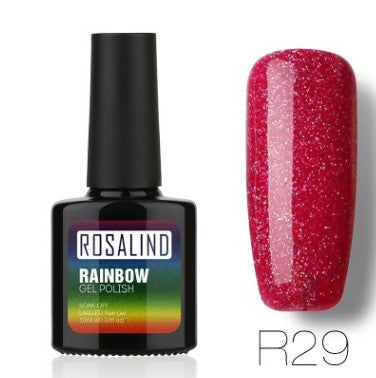 Sans clous, longue tenue, non toxique, vernis à ongles, colle de photothérapie ROSALIND, système arc-en-ciel étoilé.