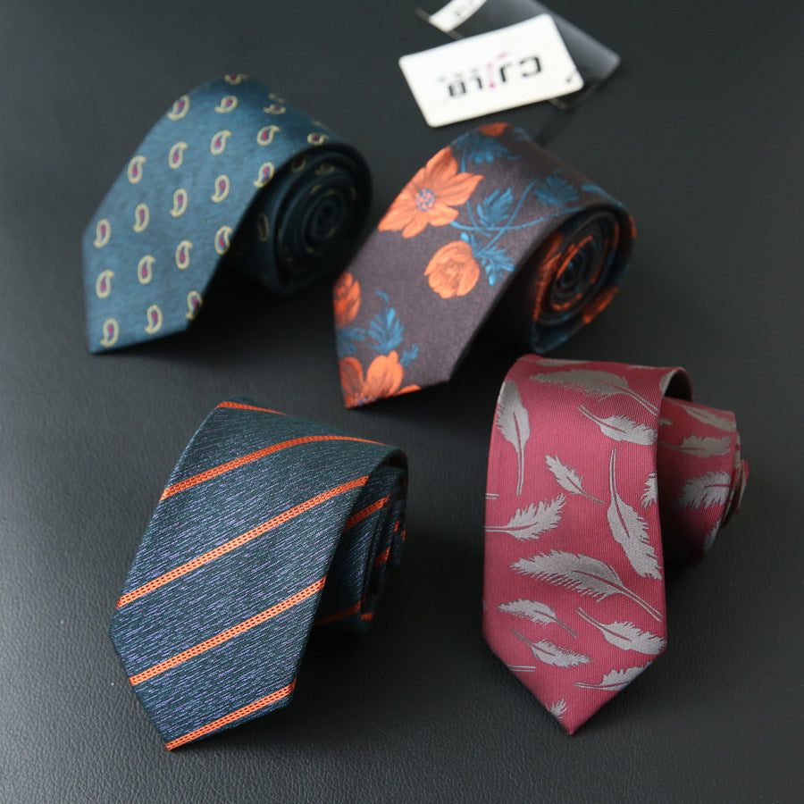 Male business striped retro suit tie