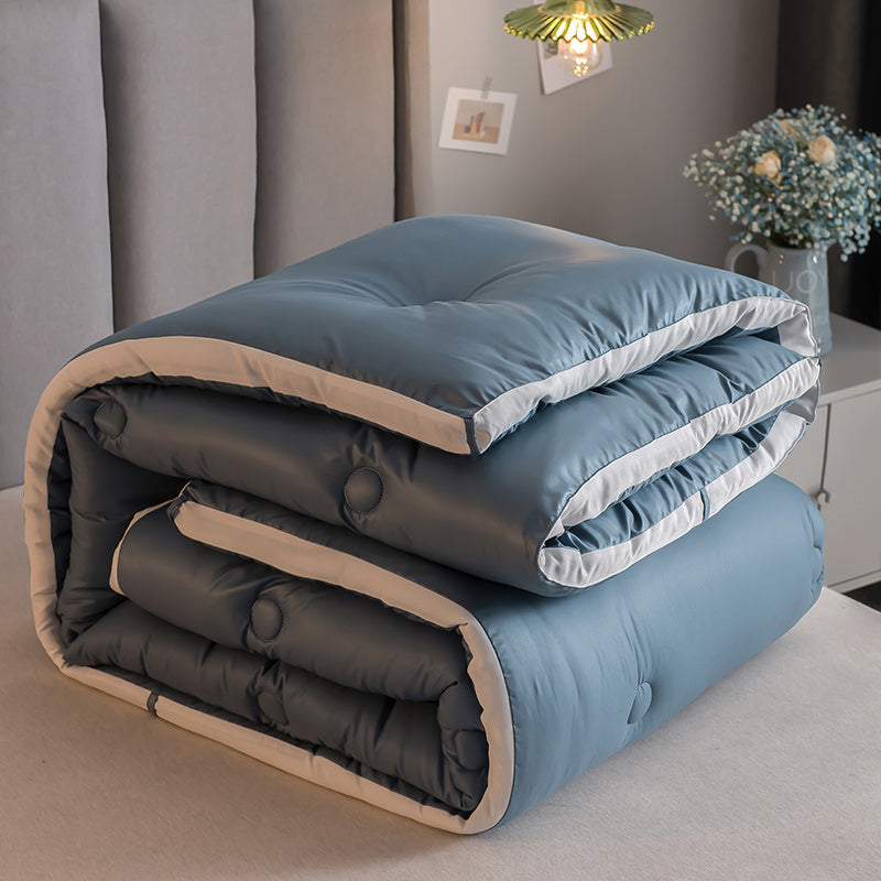 Housse de couette en duvet velouté, douce pour la peau, brodée, style simple