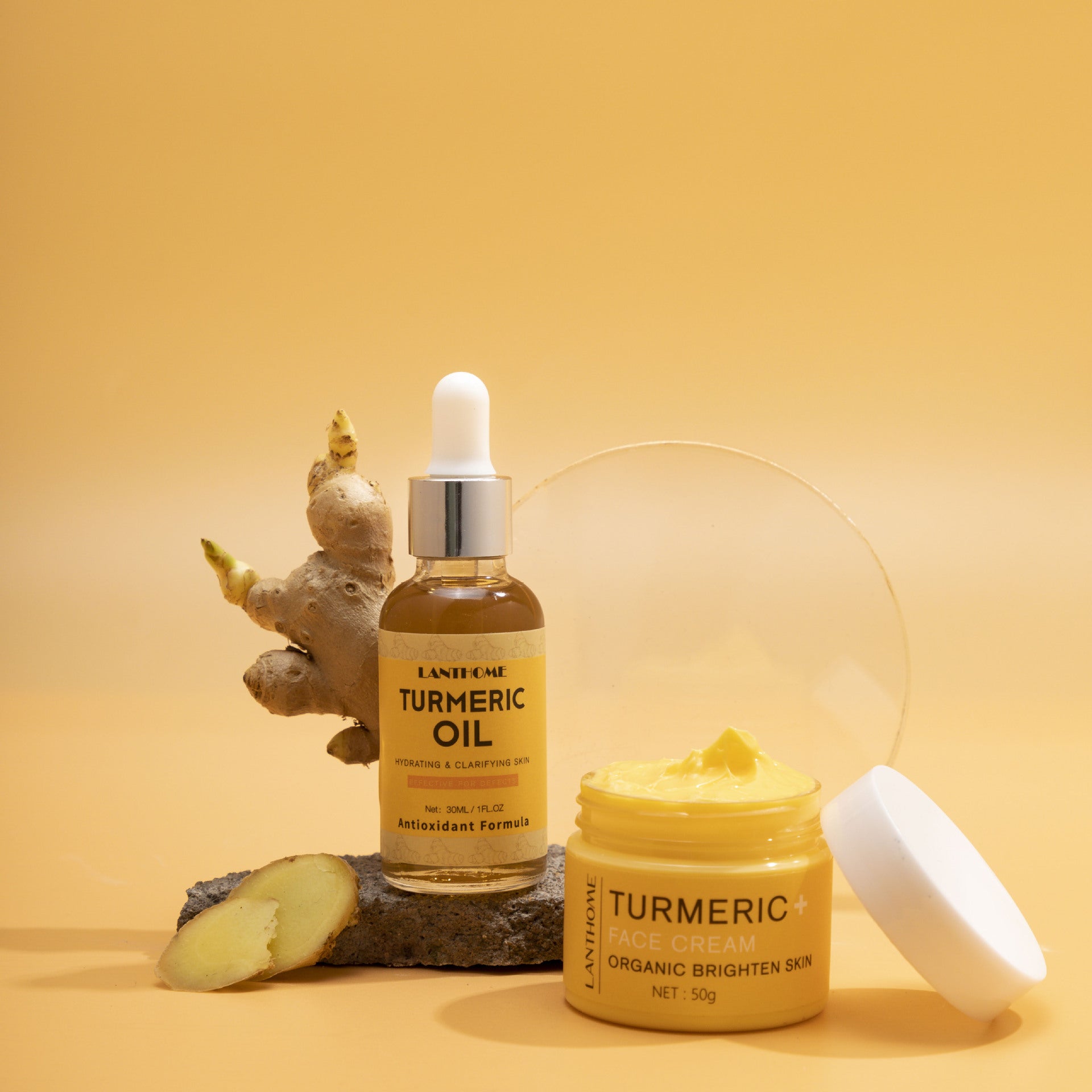 Ensemble de soins de la peau à l'huile essentielle de curcuma pour femmes