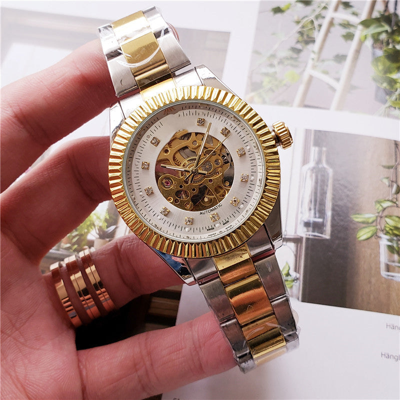 Montre mécanique homme casual évidée