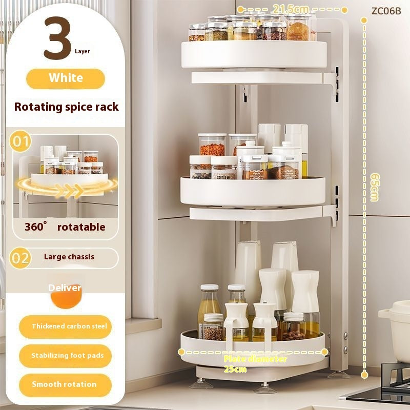 Étagère de rangement rotative multifonctionnelle pour condiments à poser sur le comptoir de cuisine