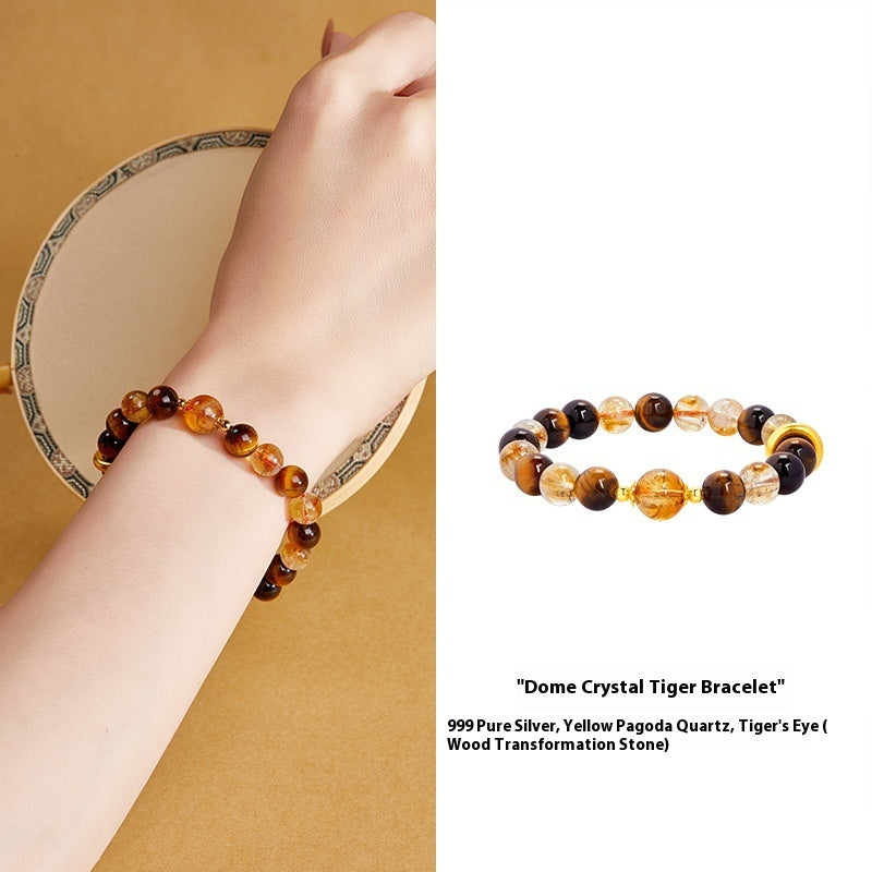 Bracelet perlé Œil de tigre pour femme