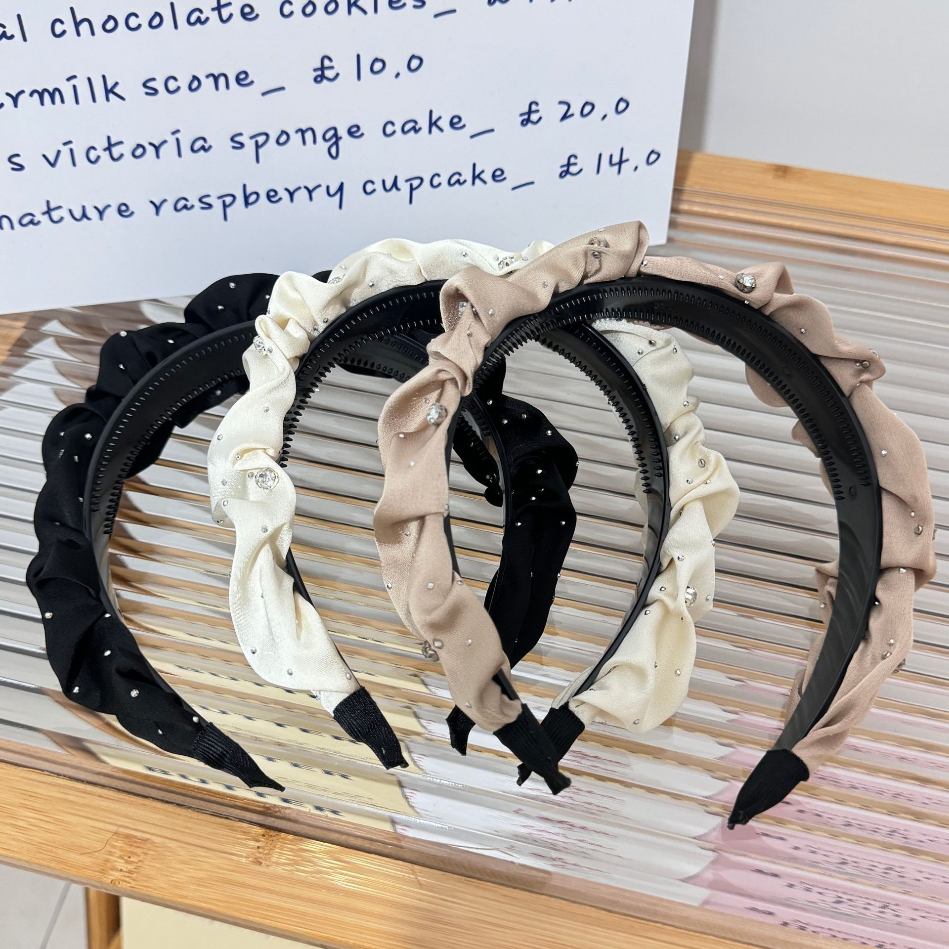Headband High Skull Top Retro Black Full Diamond Broken Hair