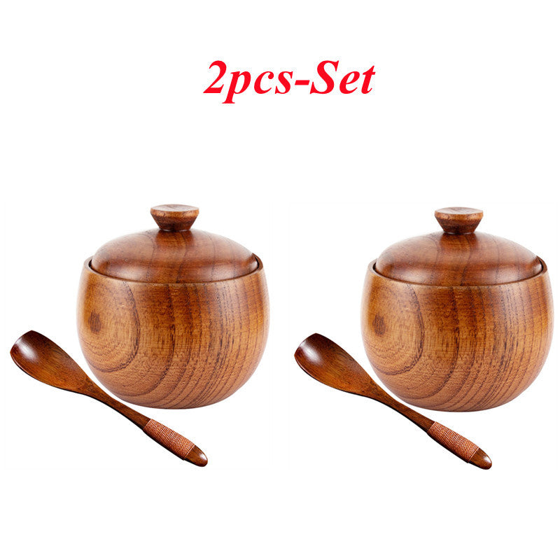 Pot d'assaisonnement en bois créatif pour la cuisine