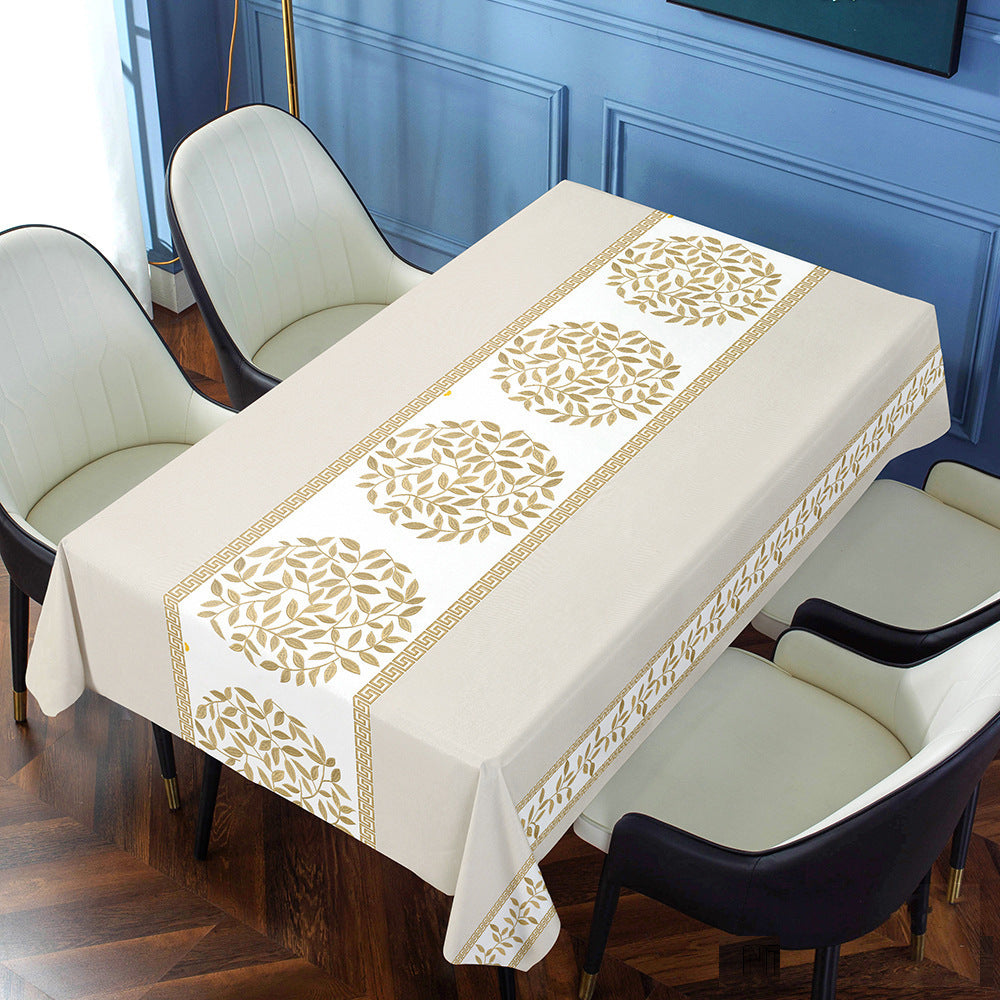 Non-slip Pvc Waterproof And Oil-proof Rectangular Coffee Table Tablecloth