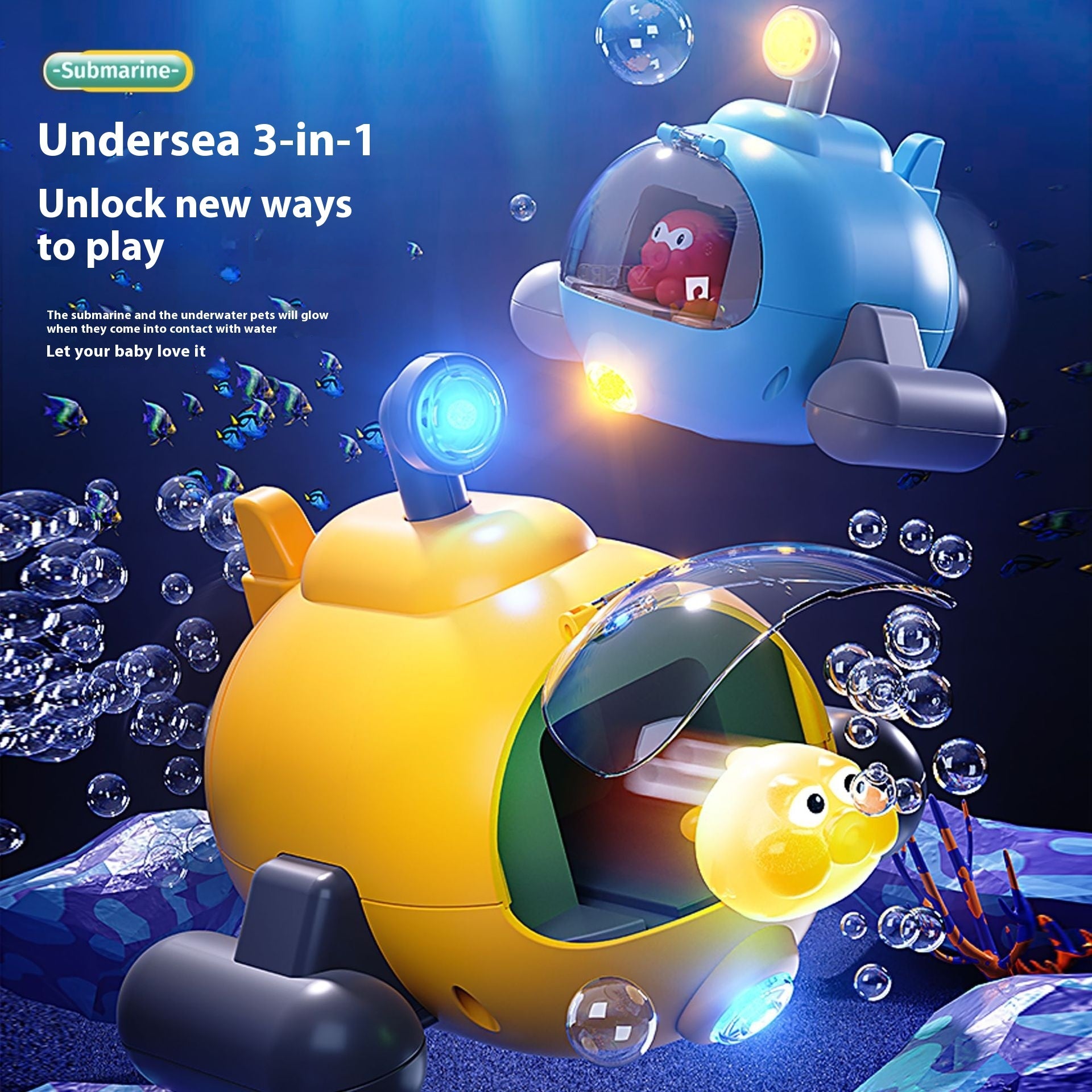 Jouets de Bain Sous-marin Catapulte Lumineux