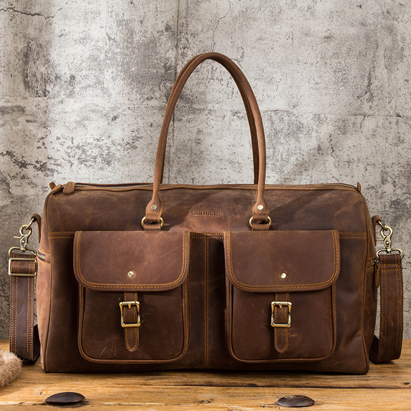 Sac de voyage en cuir rétro "Crazy Horse" grande capacité