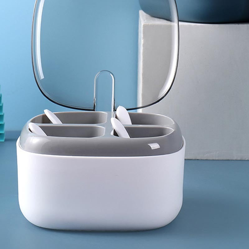 Bocal à assaisonnements multi-compartiments avec couvercle pour cuisine domestique