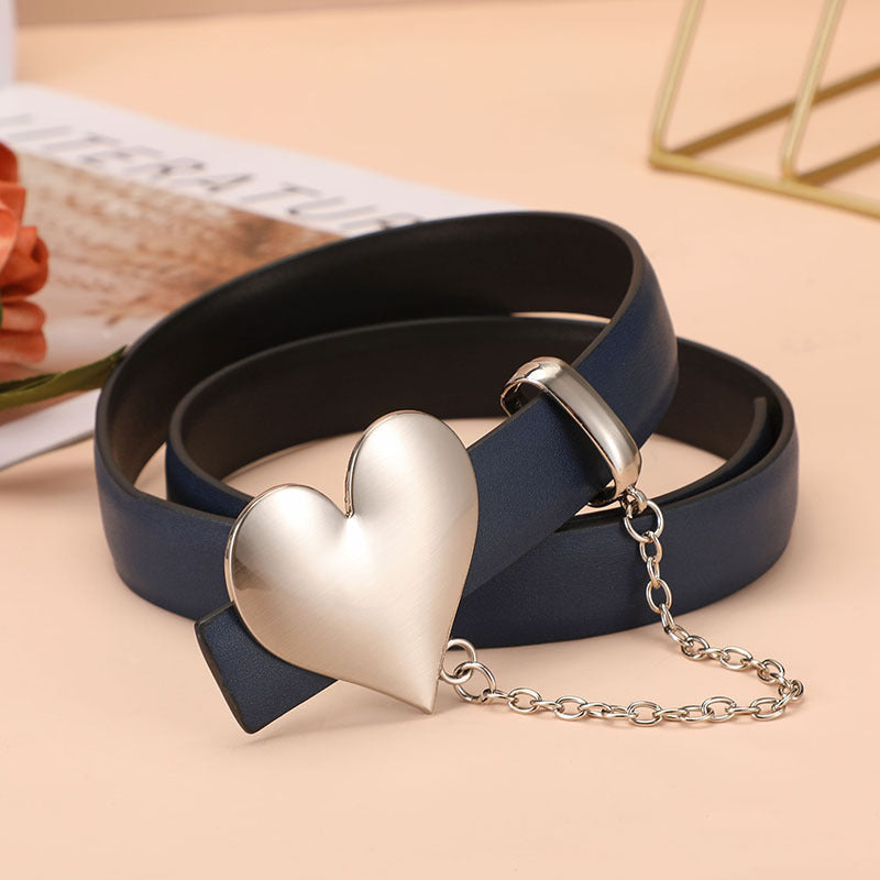 Ceinture simple à boucle lisse pour femme, assortie à tout