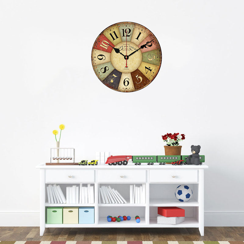 Creativity Simple Retro Home Frameless Wall Clock