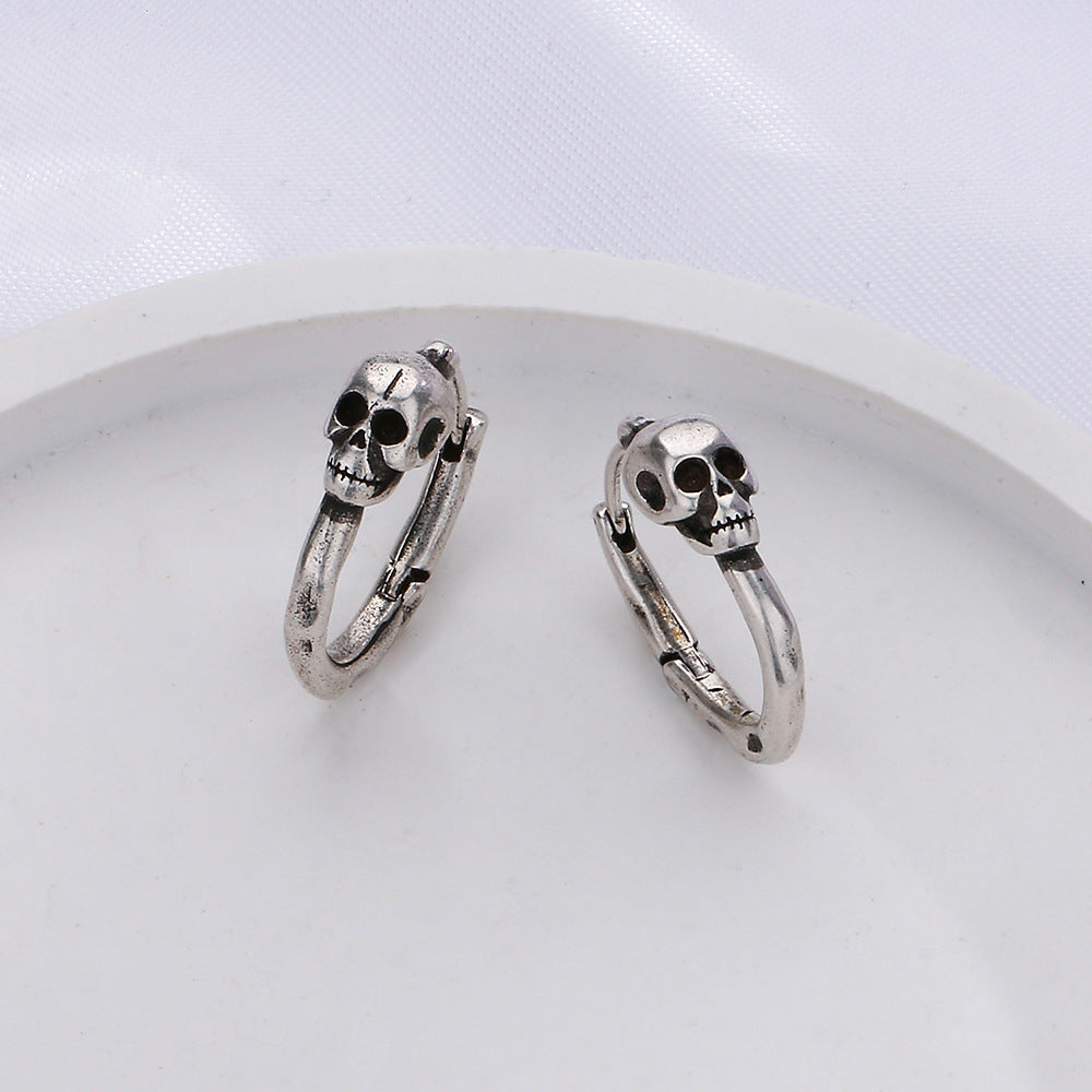 Gothic Punk & Rock Skull Earrings Cool Handsome Street Hip-hop Retro Ear Clip Personality Men And Women
