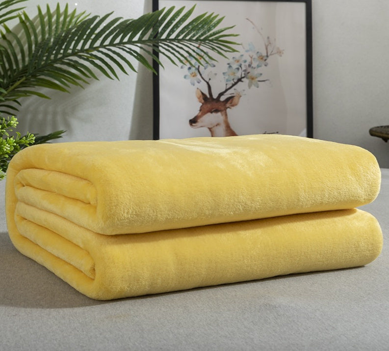 Solid Color Flannel Blanket Summer Air-conditioning Blanket Office Nap Blanket