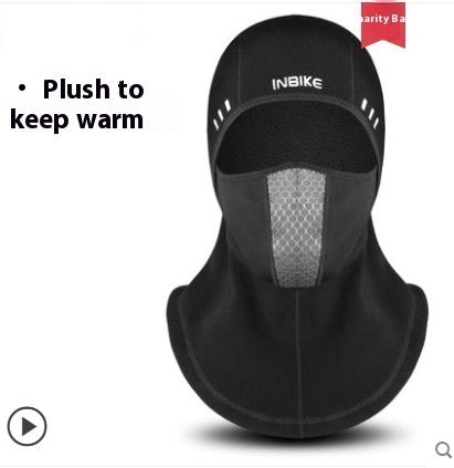 Masque de cyclisme intégral d'hiver coupe-vent en polaire épaisse