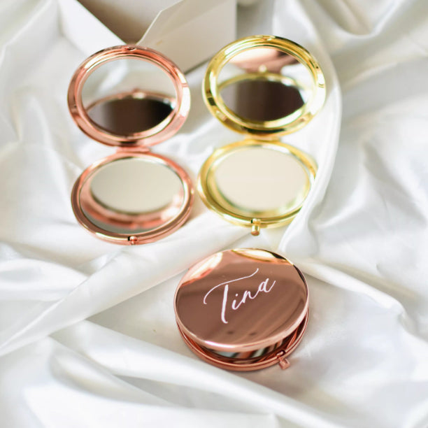 Cadeau personnalisé avec nom, compagnon de demoiselle d'honneur, cadeau à main, miroir de maquillage