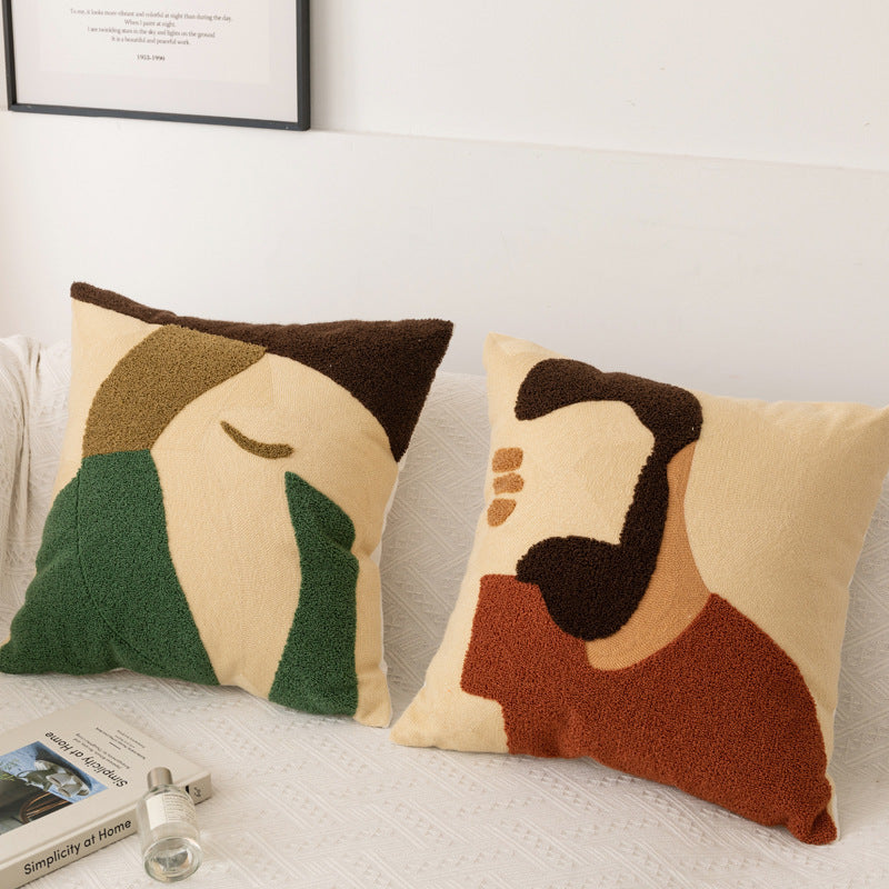 Cotton Living Room Sofa Pillow Abstract Pillowcase