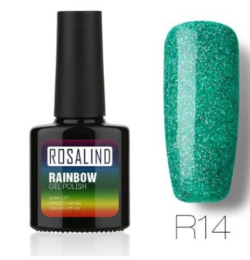 Sans clous, longue tenue, non toxique, vernis à ongles, colle de photothérapie ROSALIND, système arc-en-ciel étoilé.