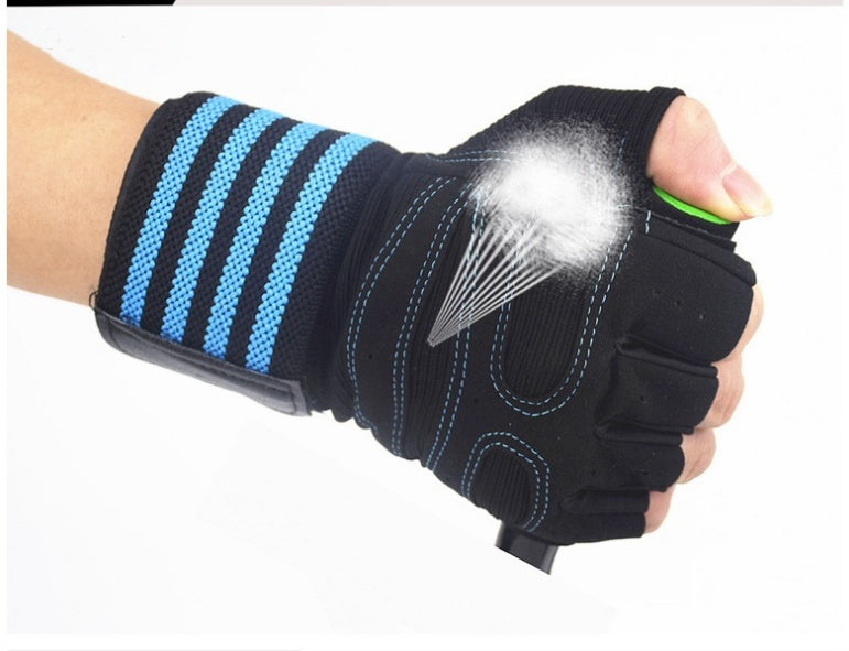 Ribbon Compression Wristband Sports Non-slip Half-finger Gloves