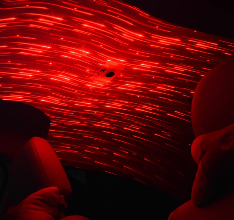 Car interior modification car ceiling lamp armrest box starry meteor lamp starry projection spotlight