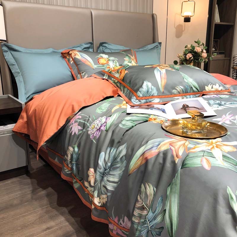 Four-piece Printed Long-staple Cotton Villa Quilt Cover